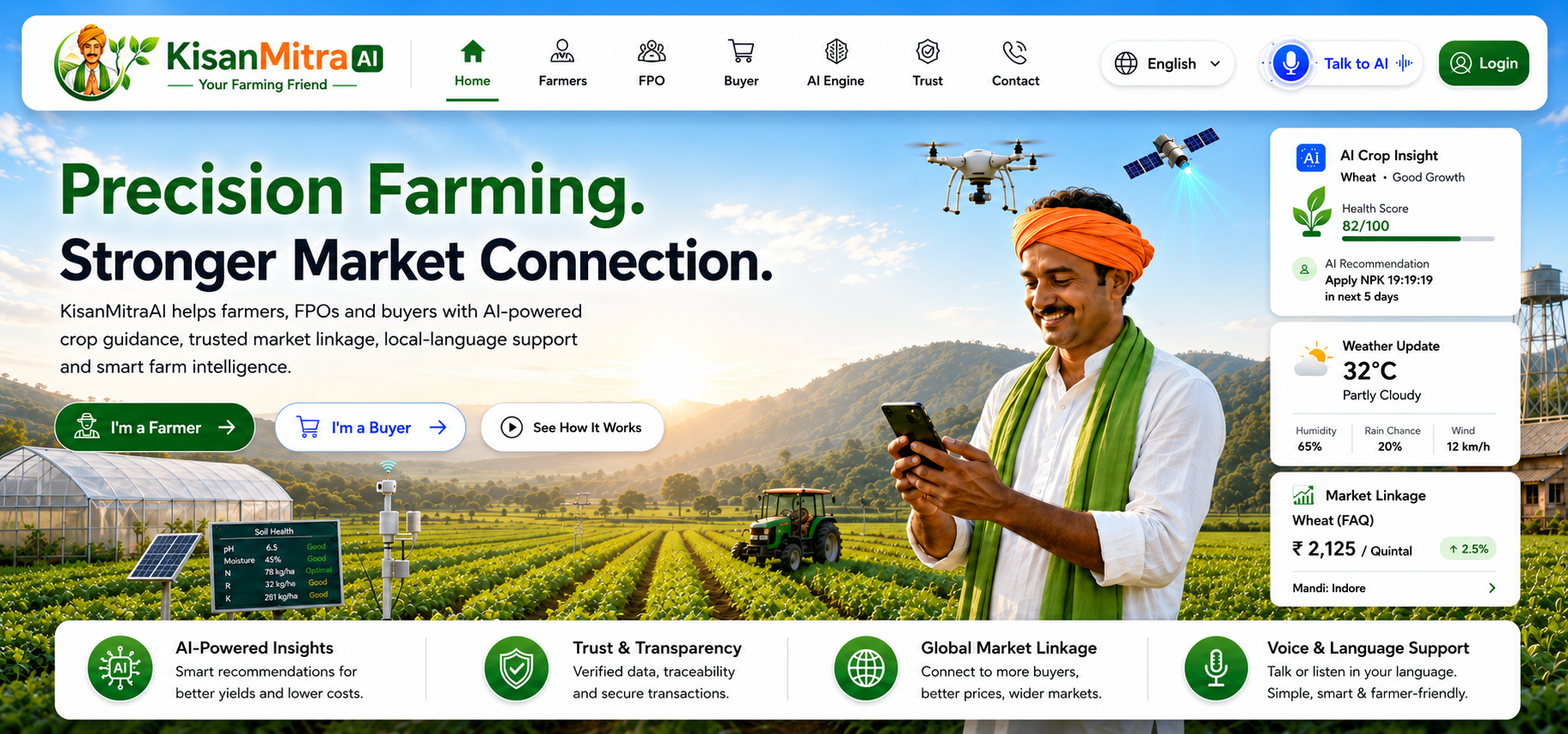 KisanMitraAI Homepage Master